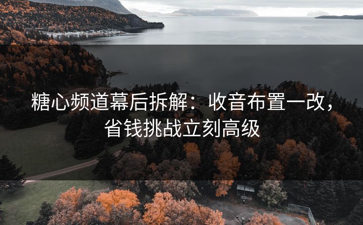 糖心频道幕后拆解:收音布置一改,省钱挑战立刻高级 糖心频道幕后拆解:收音布置一改,省钱挑战立刻高级